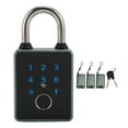 thumbnail image 2 of Fingerprint Padlock, Smart Padlock with Digital Keypad Code, Biometric Metal Keyless Thumbprint Lock, Water Resistant, Suitable for Gym, Sports, Bike, School, Locker and Storage, 2 of 7