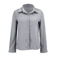 thumbnail image 5 of Long Sleeve Button Up Shirts for Women, Comdrip Button Down Shirts for Women Wrinkle Resistance Dress Shirts for Women Long Sleeve Work formal Blouses Tops Women Button Down Blouse Grey XL, 5 of 10