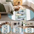 thumbnail image 5 of Round Rug 4Ft Washable Non-Slip, Turquoise Thanksgiving Circle Area Rugs for Living Room Bedroom, Fall Pumpkin Eucalyptus Leaves Indoor Floor Mats Carpet Runner for Home Decor Aesthetic, 5 of 8