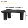thumbnail image 6 of MAYEERTY 44'' x 25.9'' Easy Assembly Cloud Coffee Table with 1.5'' Thick Tabletop, Cream Style Irregular End Table with 3 Sturdy Legs, Sleek Center Table with Round Edge for Living Room, Black, 6 of 9