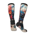 thumbnail image 5 of Lsque Abstract Colorful Skull Art Printed Crew Socks Men's Women's LightWeight Thin Casual Calf Socks ,Knee High Socks,Cotton Socks, 5 of 9