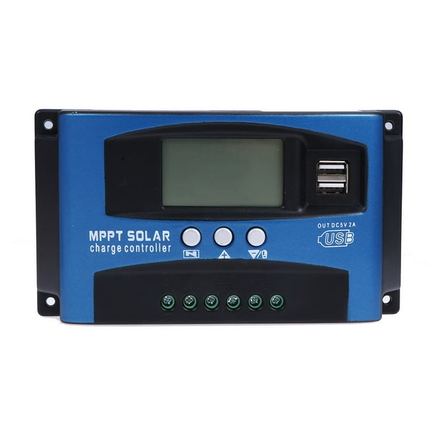 EeaseMX Controlador de cargador solar, panel solar, regulador inteligente de batería, 12 V/24 V, cargador de teléfono móvil USB, controlador de potencia de panel solar 30 A