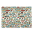 thumbnail image 1 of Cars Cutting Board, Drawing of Many Vehicles Motorbikes Caravans Trucks Taxis Buses Print, Decorative Tempered Glass Cutting and Serving Board, Large Size, Aqua Red Orange, by Ambesonne, 1 of 1