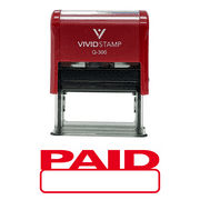 Precision and Convenience: Vivid Stamp Basic PAID Self Inking Rubber Stamp (Red Ink) - Large