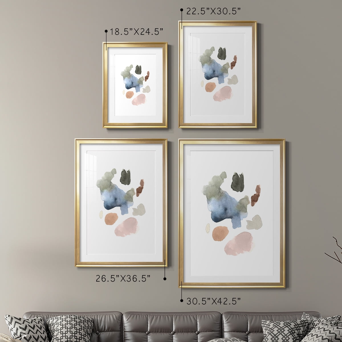 Wexford Home Fresh Start I Premium Framed Print, 22.5" x 30.5" - Ready to Hang, Gold (Set of 2)