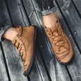 thumbnail image 5 of Leozcaa Mens Casual Leather Shoes Ankle Boots Slip On Lightweight Loafers Mid top Walking Driving Shoes, 5 of 8