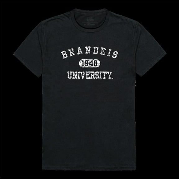 Brandeis University Judges Distressed Arch College T-Shirt, Black - Medium