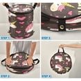 thumbnail image 4 of WOBOGO Pink Mane Foldable Laundry Baskets with Carry Handle Zipper Closure Travel Bathroom College Dorm Essentials, 4 of 7