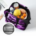 thumbnail image 6 of HUIACONG Aluminum Film Material Reusable Insulated Lunch Bag for Travel Picnic, Smooth Hand Touch Washable Insulated Lunch Tote, Purple Lightning Dinosaur, 6 of 10