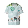 thumbnail image 4 of Uemuo Animals Riding Across The Sky Pattern Cotton Linen Short Sleeve Shirts,Casual Lightweight Button Down Shirts,Vacation Beach Summer Tops-X-Large, 4 of 7