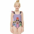 thumbnail image 3 of The Powerpuff Girls Girls Swimsuit Ruffle One-piece Beachwear Kids Cute Swimwear Summer Bathing Suit 7-9Y(120cm), 3 of 8