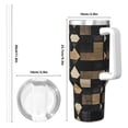 thumbnail image 4 of 40zo Ice Bar Cup With Handle Double Insulation Large Capacity Rust Prevention For Daily Travel And Other Scenes Darkvoilet Houndstooth Checkered_2, 4 of 8