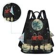 thumbnail image 5 of FORMRS Women's Travel Backpack Purse Anti-Theft Hidden Pockets Casual Shoulder Bag, Red Sitting on The Moon, 5 of 7
