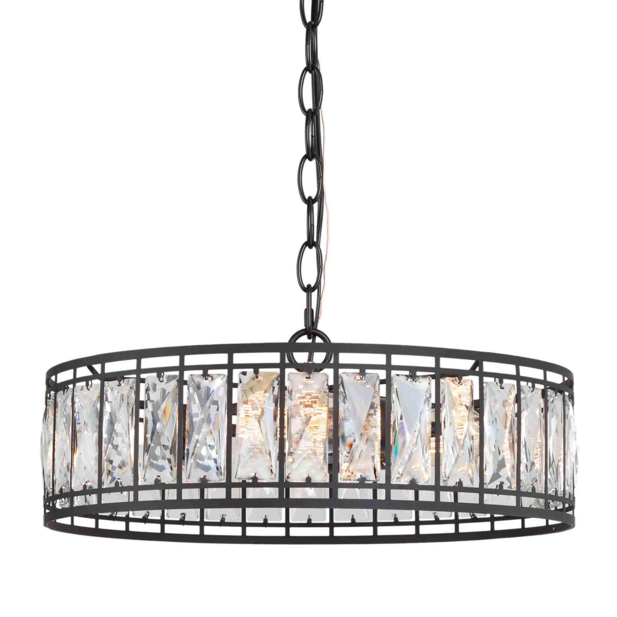 LNC Ballet 3-Light Modern Crystal Round Chandelier for Living or Dining Room