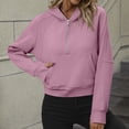 thumbnail image 2 of VISALY Half Zip Pullover Tunic Sweatshirt Half Zip Sweatshirts Cropped Hoodies Quarter Zip Up Pullover Sweaters Fall Outfits Winter Clothes Casual Sweaters Tunic Sweater Fall Sweatshirts Purple Xxl, 2 of 7
