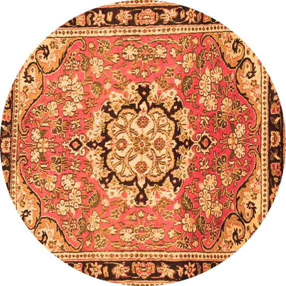 Ahgly Company Indoor Round Persian Orange Traditional Area Rugs, 6' Round