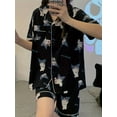 thumbnail image 6 of Certified for Kuromi Women's Cute Cartoon Pajamas Short Sleeve Shorts Turn-Down Collar Suitable for Cute Casual Homewear, 6 of 6