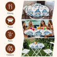 thumbnail image 7 of Blue Gnomes Christmas Round Tablecloth, Fitted Table Cover with Elastic for 45"-54" Round Tables, Xmas Ball Snowflake Gifts Botanical Wooden Table Cloth Outdoor Dinning Party Waterproof Tablecloths, 7 of 7