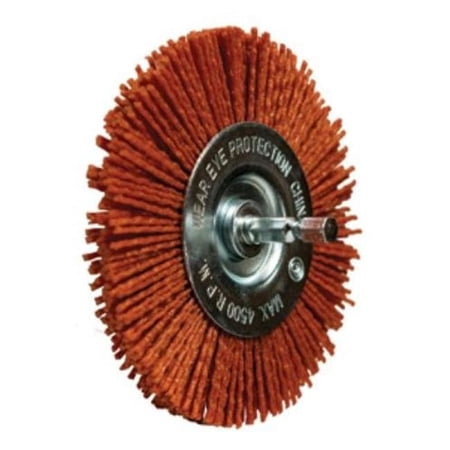 UPC: 0081838774318 | Century Drill & Tool CY77431 3 in. Coarse Nylon Hex Shank Wheel Brush