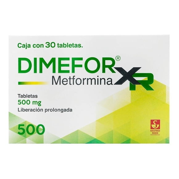 Dimefor XR 500 mg 30 tabletas de liberación prolongada