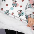 thumbnail image 3 of Oversized Wearable Blanket Hoodie,White Cow Strawberry Milk Jar Pattern Sherpa Blanket Hoodie with Super Pockets,Super Warm Fuzzy Pullover for Women & Men, 3 of 6
