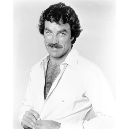 Magnum Pi Posed in White Polo with Hairy Chest Print Wall Art By Movie Star News