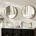 thumbnail image 3 of Strafriture Round Medicine Cabinet Mirror, Bathroom Mirror Wall Cabinet with Storage & Adjustable Shelf, Wall Mounted Cabinet Makeup Vanity Mirror for Bedroom, Black, 3 of 15
