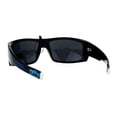 thumbnail image 4 of Locs Skull Print Rectangular Gangster Cholo Sport All Black Sunglasses Blue, 4 of 4