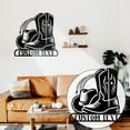 thumbnail image 7 of KAINSY Personalized Western Wall Decor Metal Signs, Rustic Cowboy Hat & Boot Silhouette, Cowboy Metal Name Sign Customized, Vintage Howdy Wall Art Gifts for Home Bedroom Speakeasy Decor Color05, 7 of 7