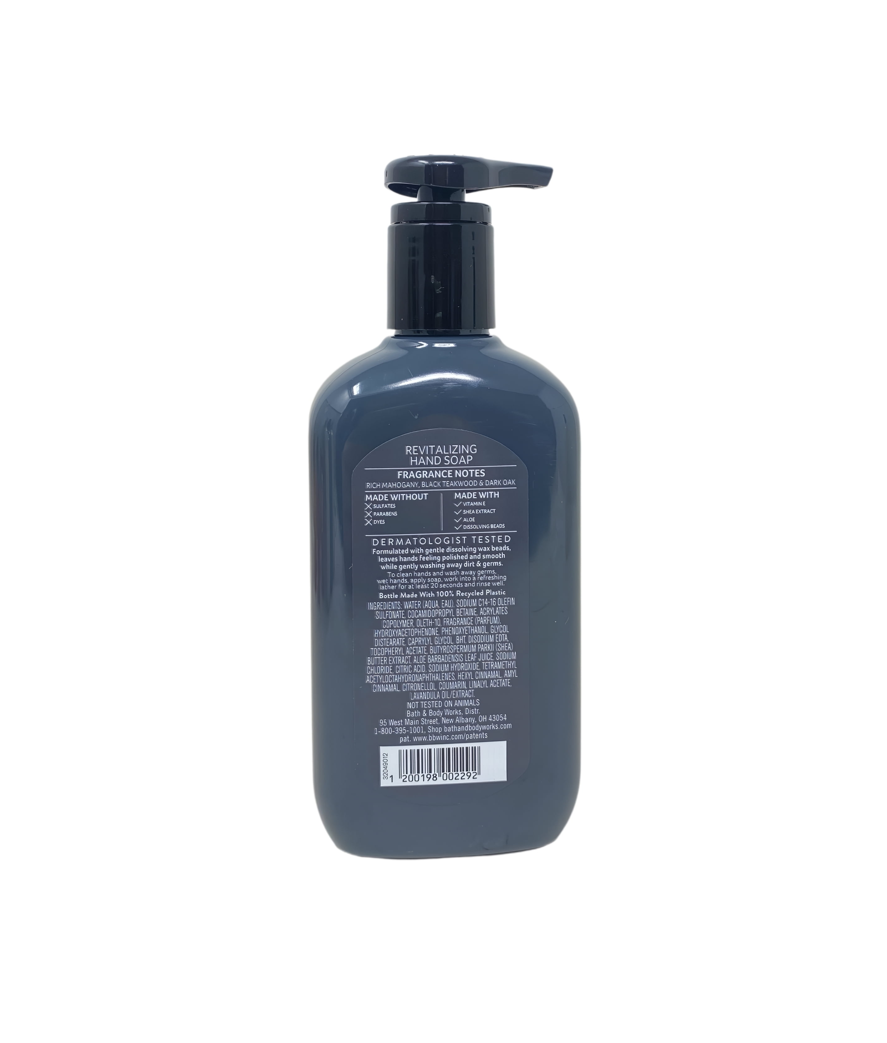 Bath & Body Works Mahogany Teakwood 3 Revitalizing Gel Hand Soap with a Peach Gardenia Mini Soap