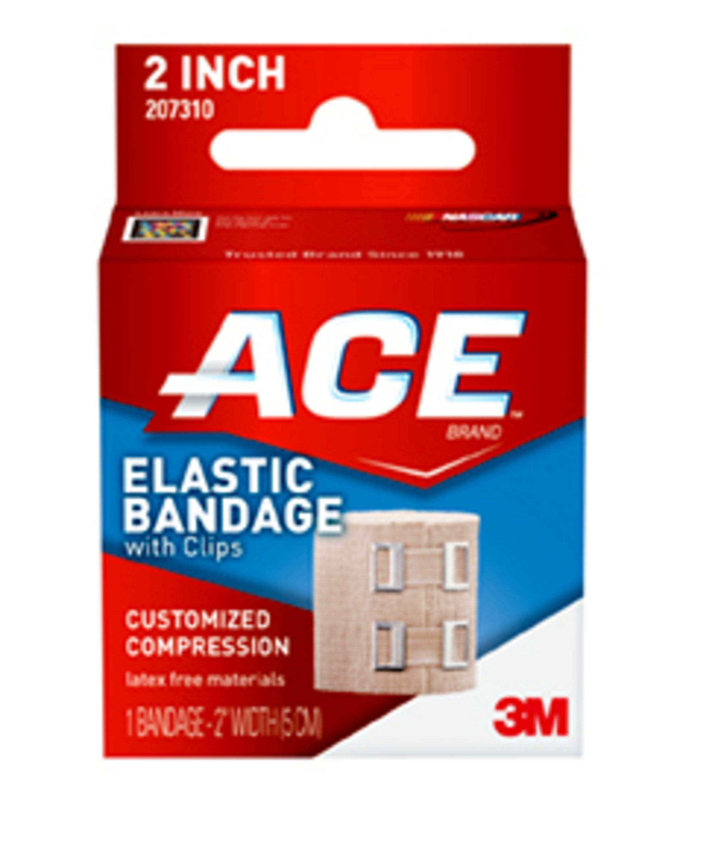 ACE Brand Elastic Bandage with Clips, Discrete Fit, Soft Feel, 2 in