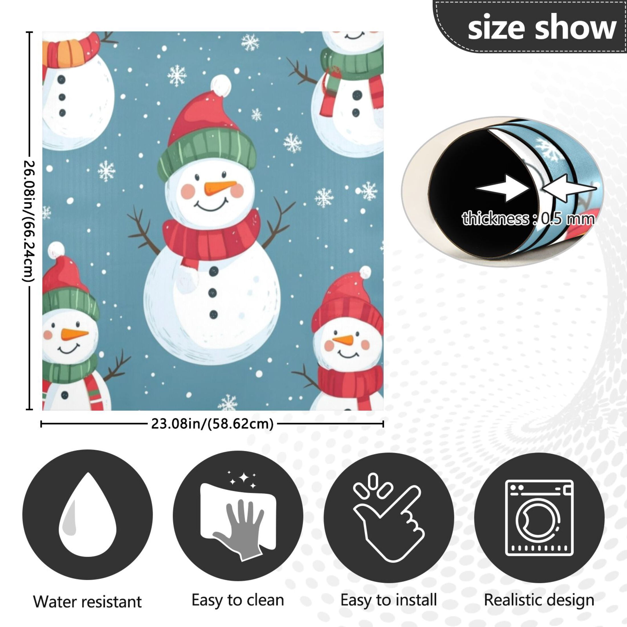 Dishwasher Magnetic Sticker 23x26 Inch Refrigerator Magnetic Sticker Washing Machine Magnetic Sticker Kitchen Panel Magnetic Sticker Home Decor Christmas Lovely Snowman