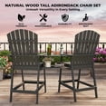 thumbnail image 4 of Chaises Adirondack Hauteur Bar d'Extérieur, Ensemble de 2 avec Plateau de Raccord, Chaises Adirondack de Balcon pour Terrasse, Cour Arrière, 4 of 7