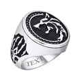 thumbnail image 4 of Bling Jewelry Mens Mens Stainless Viking Warrior Wolf Head Ring or Pendant Men, 4 of 4
