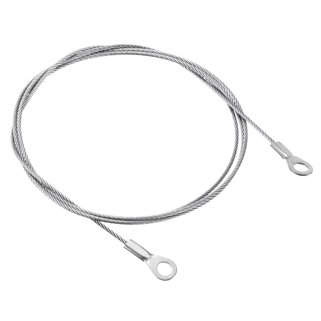 Unique Bargains 1.5mmx100cm Stainless Steel Lanyard Cable Eyelets Ended Wire Rope 10 Pack