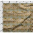thumbnail image 2 of Soimoi Sea Shell Printed, Cotton Satin Spandex, Sewing Fabric by The Yard 54 Inch Wide, Decorative Fabric for Dresses and Home Accents, Tawny Brown, 2 of 5