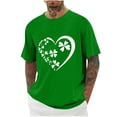 thumbnail image 1 of Blusas y camisas de manga corta con cuello redondo para hombre. Blusa de poliéster con hombros caídos y cuello redondo con estampado del Día de San Patricio., 1 of 3