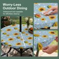thumbnail image 5 of Round Outdoor Tablecloth with Umbrella Hole and Zipper, Blue Yellow Sunflower Tablecloth with Elastic Waterproof, Summer Botanical Farmhouse Floral Patio Table Covers for 45" - 54" Pool Tables, 5 of 9