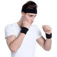 thumbnail image 7 of Sweatbands Sports Headband for Men & Women - Moisture Wicking Athletic Cotton Terry Cloth Sweatband for Tennis, Basketball, Running, Gym, Working OutWhite, 7 of 7