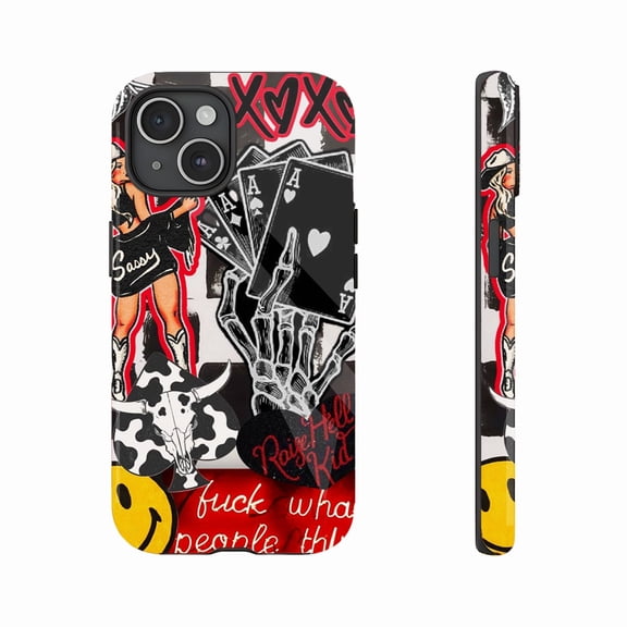 SkullPokerRebelPhoneCaseforTeensYoungAdultsCompatiblewithiPhone11/12/13/14/15/16ProMaxPlus
