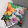 thumbnail image 7 of Ullo0ord Exotic Flowers Set of 2 Decorative Square Flowers Plant Covers with Invisible Zipper Pillows Pillow Covers for Sofa Bedroom Car 24x24in, 7 of 7