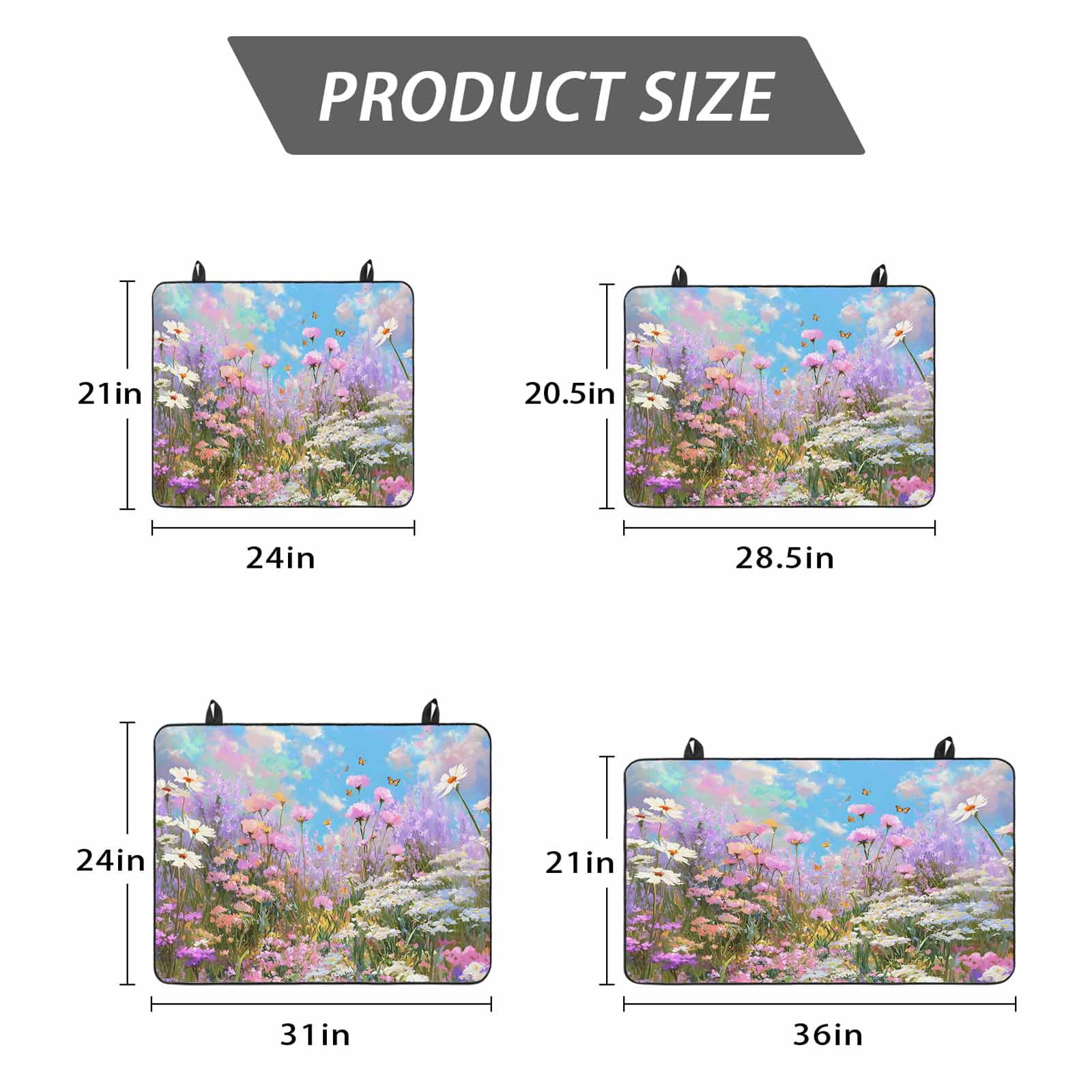 Wildflowers Stove Top Cover for Electric Stove, Heat-proof & Non Slip Glass Top Stove Cover Protector, Spring Country Oil Painting Floral Plant Kitchen Flat Cooktop Rubber Mat 28.5x20.5 Inches