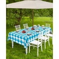 thumbnail image 4 of Outdoor Tablecloth with Umbrella Hole Rectangle 60x102inch, Oktoberfest Bavarian Flag Check Spillproof Fabric Outdoor Tablecloths, Blue White Picnic/Patio Zipper Table Covers, 4 of 6