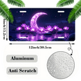 thumbnail image 2 of 1 Pcs 2D Flat License Plate Covers & Frames, Sparkling Crescent For Decorative Front, Waterproof For Decoration Aluminum License Plate Covers & Frames Cover For Men Women, 12" X 6", 2 of 7