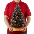 thumbnail image 3 of 24" Hand Painted Ceramic Halloween Tree, Pre-Lit Decoration with 148 Multi-Color Lights, Jack-O-Lantern and Star Toppers, 3 of 7
