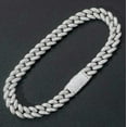 thumbnail image 6 of QQTDFG Men's Miami Cuban Link Iced Flooded CZ Hip Hop Bracelet Necklace A9022-W-Bracelet - 9"-White Gold-plated, 6 of 8