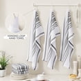 thumbnail image 5 of Simmore Kitchen Towels 18"x28"(6 Pack, Grey), Large Cotton Striped Hand Towels Kitchen with Hanging Loop, Reusable Absorbent Dish Cloths for Washing Dishes, 5 of 8