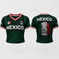 thumbnail image 2 of 2026 New Mexico Soccer Jerseys Women, Mexico National Team Supporter Shirt, Mexican Jersey Soccer Crop Top, V-Neck Short Sleeve Football Tee for Sports Casual Daily Use for Adult, 2 of 9