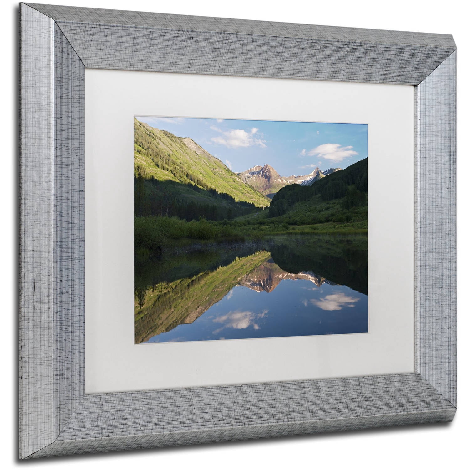 Trademark Fine Art 'Paradise Pond II' Canvas Art by Michael Blanchette Photography, White Matte, Silver Frame