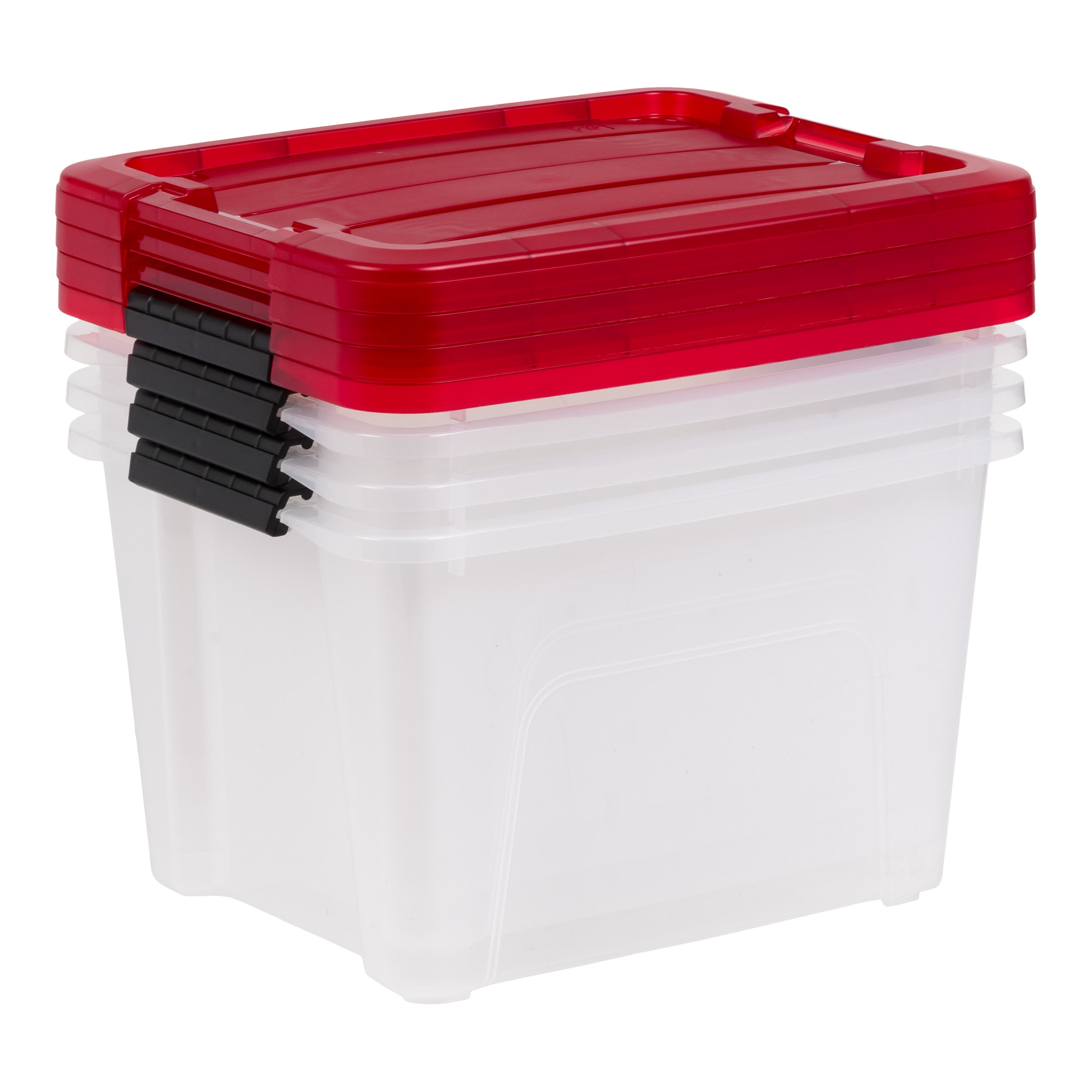 Iris Usa 6 Pack 12qt Plastic Storage Bin With Lid And Secure Latching  Buckles, Pearl : Target